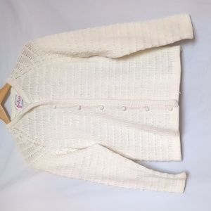 Vintage cardigan sweater cream off-white small